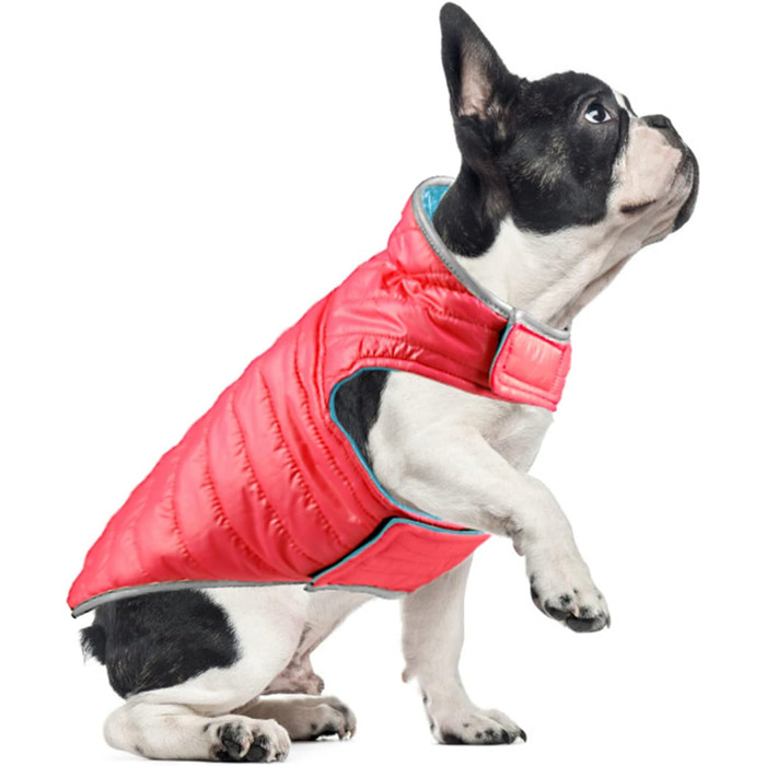 PETCUTE Змінна куртка для собак, тепла зимова куртка-жилетка для цуценят, водонепроникний одяг для домашніх тварин, регульована водонепроникна куртка для собак, з отвором для повірця, ідеальна для зими (2XL, Червоний+Синій)