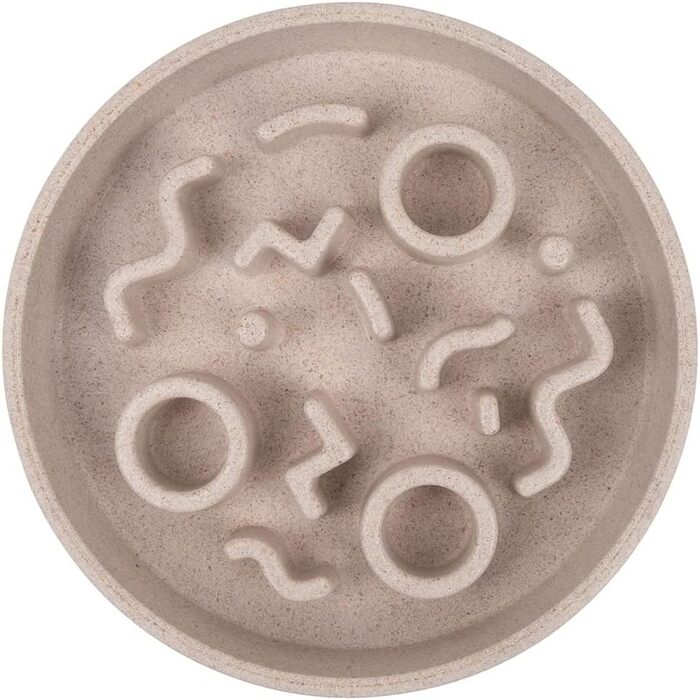 District 70 Повільний годівник для котів з бамбука, діаметр 13,5 см, сірий