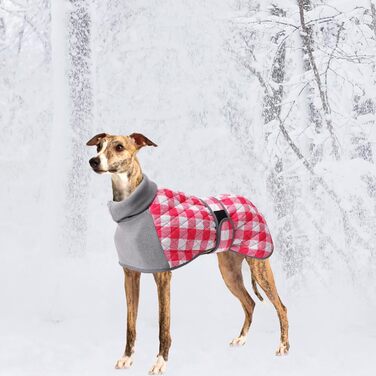 Теплий стьобаний термо-мандель для собак, водонепроникний, рожево-клітинний, з отвором для шлейки, з флісовою підкладкою, для маленьких, середніх та великих собак, XX-Large рожевий