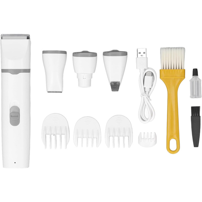 Мультифункціональний триммер Garosa для собак та котів: 3 насадки, для грумінгу, догляду за нігтями, водонепроникний, тихий