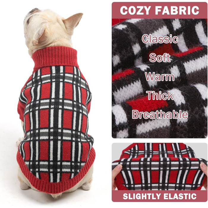 Теплий в'язаний пуловер для собак SCENEREAL з візерунком, м'який пуловер з коміром-горловиною для цуценят, маленьких, середніх та великих собак, котів, для осені та зими, захист від холоду, зелений, розмір Small