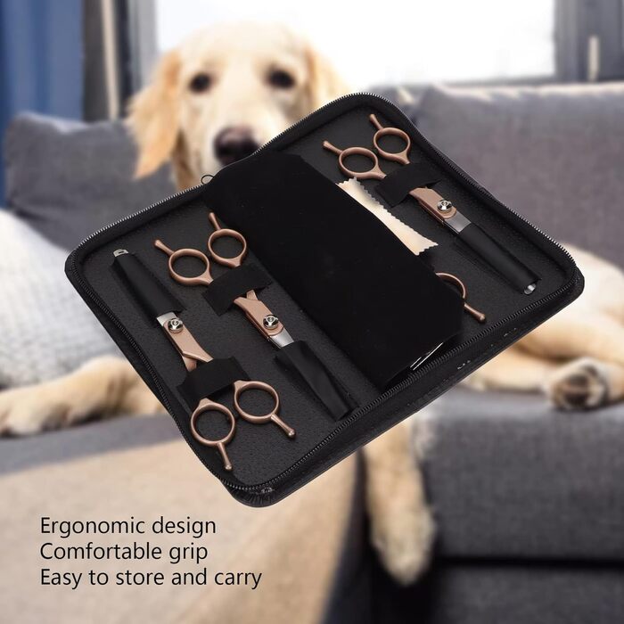 Набір професійних ножиць для грумінгу собак, 5 шт., з нержавіючої сталі, безпечні, для собак, котів та інших тварин