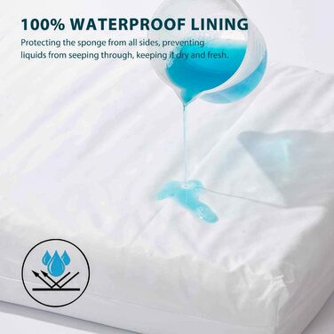 Килимок для собак з меморі-піни XL, водовідштовхувальний, знімний, пральний чохол, для великих собак, 106.7 x 27 x 2 см, морської колір