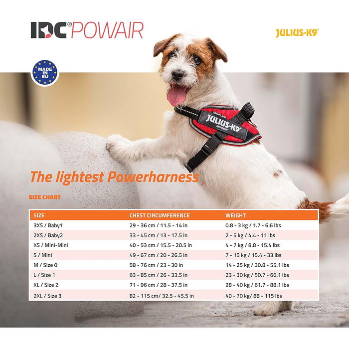 Шлея для собак Julius-K9 IDC Powair, розмір 2XL/3, синя