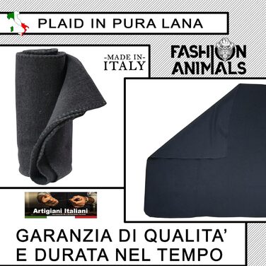 М'яка ковдра для домашніх тварин Luxus: вовна, кашемір, штучне хутро, 150x100 см, для собак та котів, чорна