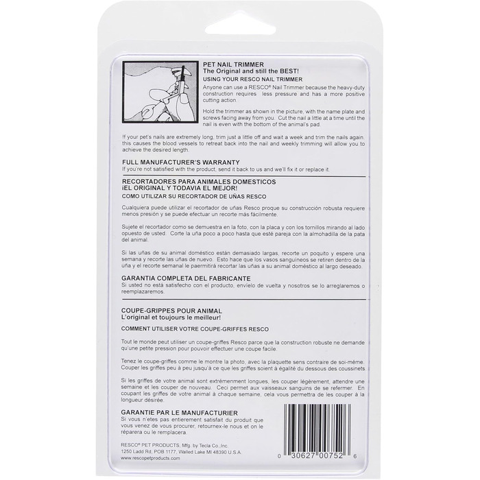 Ножиці для обрізання кігтів собак Resco Deluxe, Оригінальний інструмент для догляду за тваринами, Виготовлено в США, Великий, Жовтий