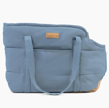 NoblePup Сумка-переноска для тварин, зручна, плюшева, з надійним кріпленням ремінця, легка, для маленьких собак та цуценят, кремово-блакитна