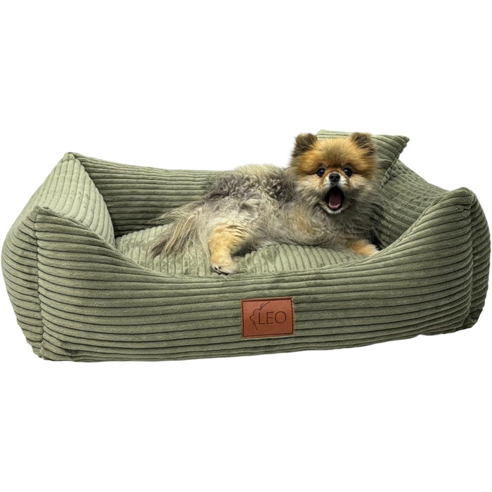 Крісло-лежанка для собак Leo4dog Olive, 100x80 см - зручне та миюче ліжко для маленьких, середніх та великих собак