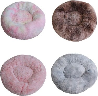 М'яке ліжко-подушка у вигляді пончика для собак та котів, рожевого кольору (XL 70см)