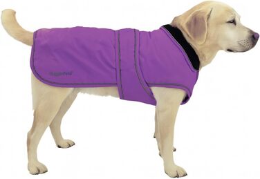 Теплий водонепроникний зимовий одяг для собак Hugglepets Arctic Armour, фіолетовий, XL, 60 см, з відбиваючим флісом для великих собак, регульована застібка-липучка та блискавка