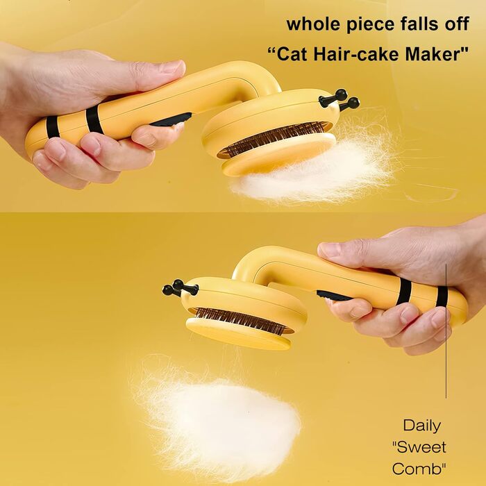 Бурштянна щітка для собак та котів: видаляє підшерсток, розплутує шерсть