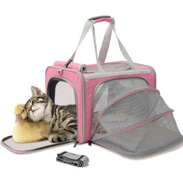 Транспортувальна сумка для котів, собак, кроликів, дрібних тварин, велика, рожева, для подорожей