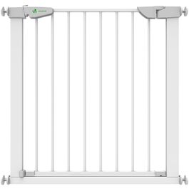 Захист для сходів Vounot: сітка без свердління, 75-108 см, для дітей, собак та котів, автоматичне закриття, магнітний замок, стопор 90°, білий (2x подовження)