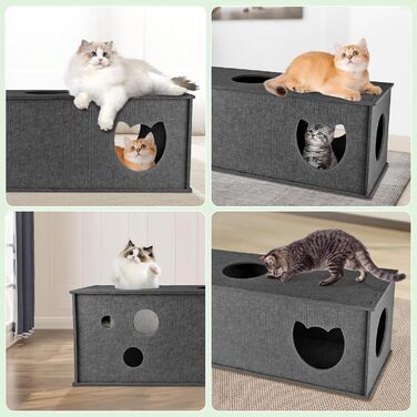 Тунель для котів Homegroove L-подібний, великий, з фільцу, інтерактивний, DIY, сірий