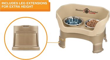 Neater Feeder Deluxe для середніх собак, миска Slow Feed 1 скл, поїлка з нерж. сталі 5 скл, регульована висота, піднята, захист від розливу, антиковзка