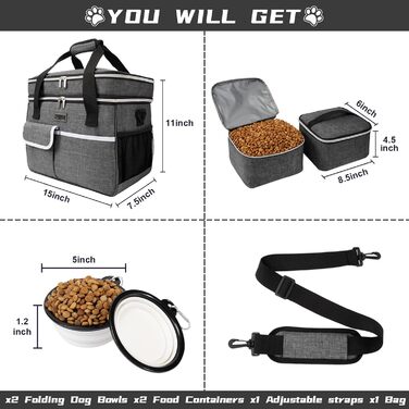 Сумка-переноска для тварин BAGLHER, сіра, двошарова, для собак та котів, велика місткість, для подорожей