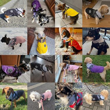 Водонепроникний зимовий теплий дощовик для собак Savlot - вітронепроникна куртка для маленьких та середніх собак з нашийником, світловідбиваючі елементи (чорний + сірий)