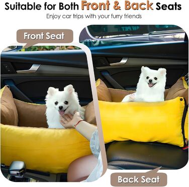 Автомобільний лежак для собак, до 15 кг, з висувним лежанком, знімний, з кишенями, з ременями безпеки (зелений)