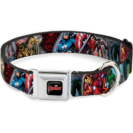 Нашийник для собак Marvel Avengers Buckle-Down, регульований, з малюнком Месники, для домашніх тварин