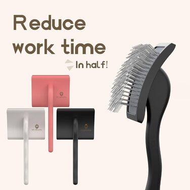 Професійна щітка для грумінгу домашніх тварин Robuste | Для довгошерстих та кучерявих собак та котів (кремово-білий)