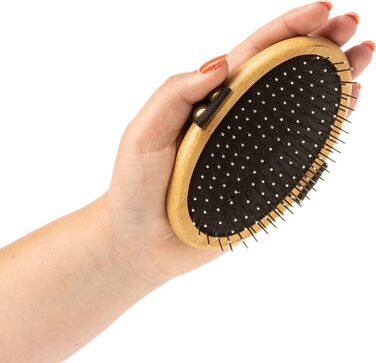 Щітка для грумінгу тварин Mikki 6280002 з бамбука з кульковими насадками, для собак та котів, 95 г