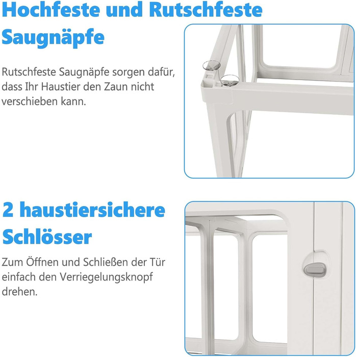 Кія для цуценят SISKEYCOOC 60 см з акрилового пластику, прозорий, з дверцятами, для собак середніх та маленьких порід, легкий у догляді, для дому, 10 шт. Білий, 9+1, висота 60 см