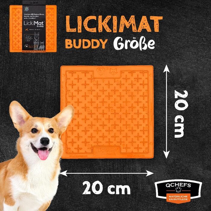 Набір для догляду за зубами собак QCHEFS: зубні нитки та килимок Lickimat Buddy для профілактики зубного каменю та запалення ясен