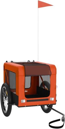 Причіп для велосипеда для собак Оранжево-чорний, Oxford-тканина та залізо, LH41939