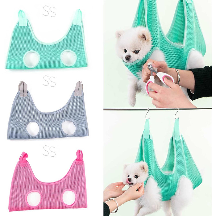 Набір для грумінгу собак, гамак для грумінгу, сірий, середній, для маленьких та середніх порід