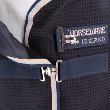 Попона Horseware Rambo Techni Waffle Cooler 140 см, Navy, Beige/Baby Blue & Navy