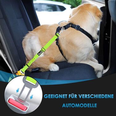 Ремінь безпеки для собак у машину SlowTon 2-в-1, з кріпленням на підголівнику, універсальною пряжкою та регульованою світловідбиваючою гумкою, 2 шт. (Підголівник + Кліп)