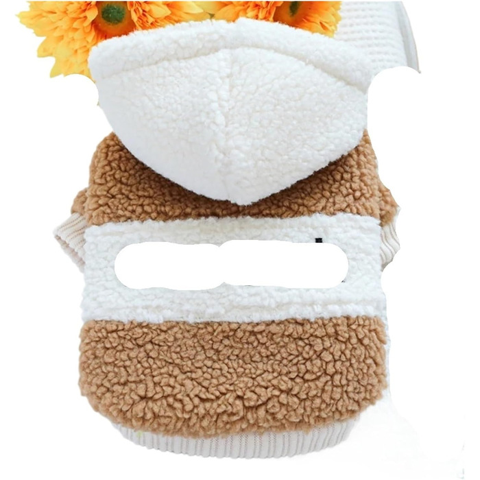 Світшот для собак з капюшоном та пряжкою Berber Fleece, теплий зимовий світшот для маленьких собак, для Yorkie, Spitz, дрібних порід (Кофе, розмір XL, підходить для ваги 6-7.5 кг)