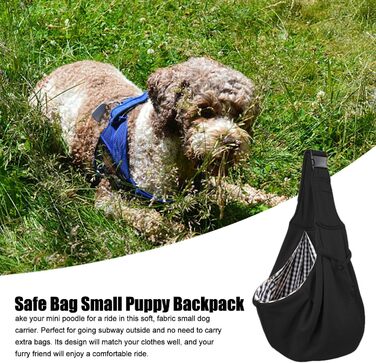 Сумка-переноска для маленьких собак, безпечна переноска для собак без рук, двостороння, для подорожей та прогулянок на вулиці (Чорна)