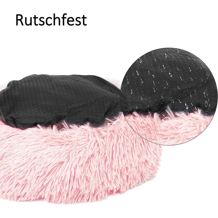 М'яке ліжко для собак та котів Donut 50см - рожеве, для маленьких та середніх порід