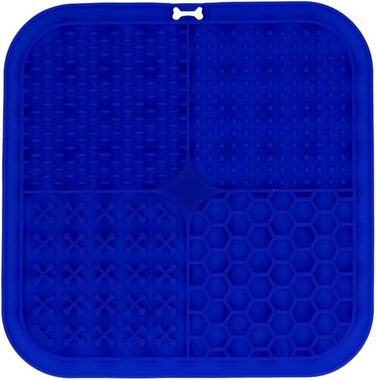 Килимок для собак 'Квартет' - 20x20 см - Ніздрючка, Анти-Ніздрючка, Slow Feeder, Силікон, Можна мити в посудомийній машині, Зелений (Блакитний)