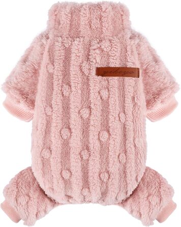 Теплий зимовий пуловер для собак, пухнастий одяг для цуценят, пуховий костюм, рогатка, теплий піжамний костюм для дівчаток та хлопчиків, рогатка, для чихуахуа, рожевий (X-Small)