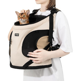 NATUYA Сумка-переноска для собак, переноска для тварин з м'якою підстилкою, 2 кишені на блискавці, для подорожей, прогулянок, переноска для собак з переднім доступом (Абрикосовий)