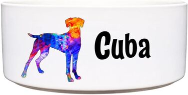 Керамічна миска для собак з гравіюванням імені ┊ Миска для корму та води (Rhodesian Ridgeback) - 1.300 мл