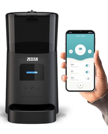 Автоматичний годівник для котів та собак Zedar A600 з контролем через APP, 6 літрів, нержавіюча сталь, чорний