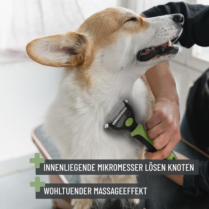 Щітка для собак та котів ReaVET для видалення підшерстя та ковтунів, великі та малі породи (M-L, XS-S), з масажним ефектом та захистом верхнього шару шерсті