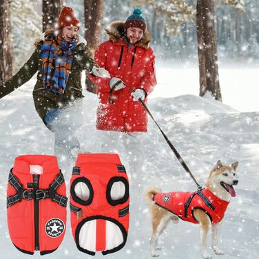 Водонепроникна жилетка для собак на зиму, без рукавів, з лямками, для маленьких собак (L)