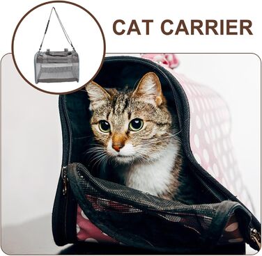 ANDRESLAD Сумка-переноска для котів та цуценят з дихаючої тканини Оксфорд, легка, з сіткою, для подорожей