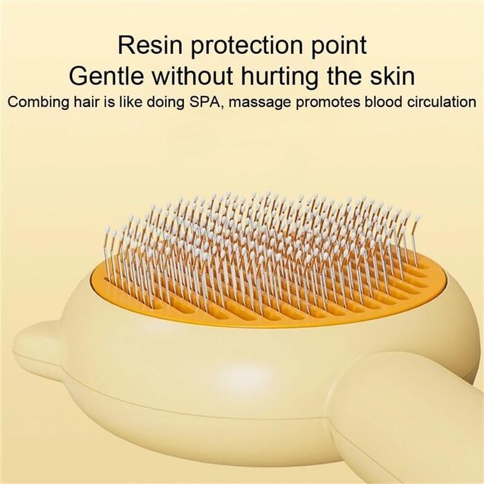 Бурштук для догляду за шерстю котів та собак з довгим хутром. Щітка для грумінгу, видалення шерсті та масажу. Світло-зелений колір