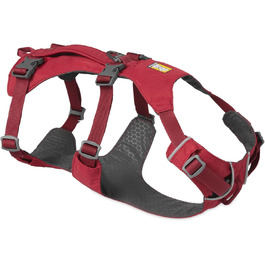 RUFFWEAR Flagline шлейка для собак, відбивна, м'яка, з ручкою, проти ривків, червона, XXS