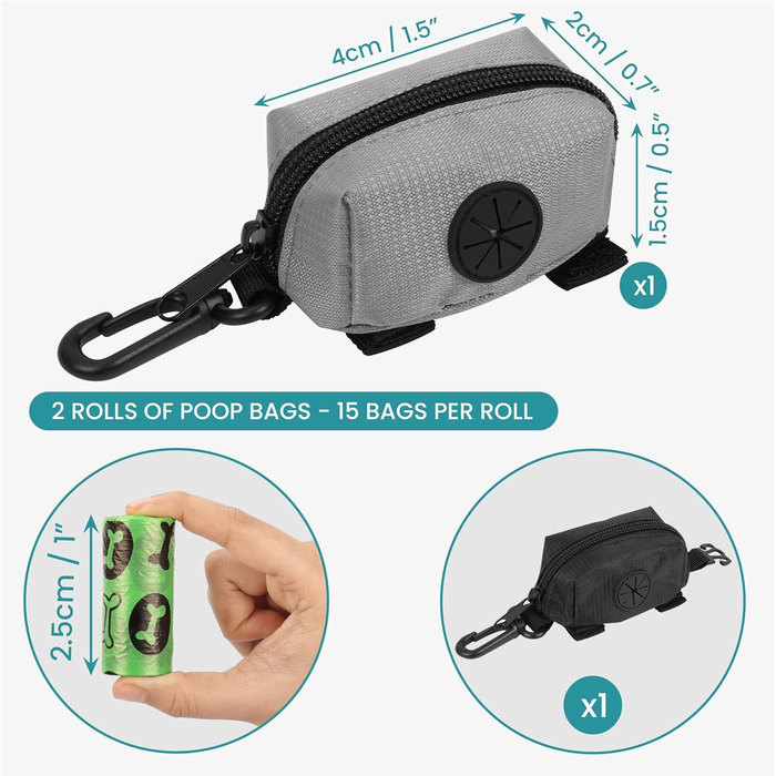 Дозатор для пакетів для вигулу собак Mini Pickup сірого та чорного кольорів (2 шт.)