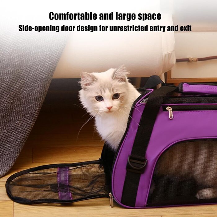 Сумка-переноска для собак, портативна, дихаюча, водонепроникна, легка, для подорожей та прогулянок (фіолетовий)