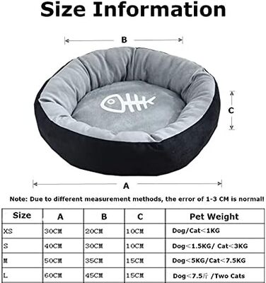 Кругле ліжко для собак та котів, сірий колір, діаметр 50 см