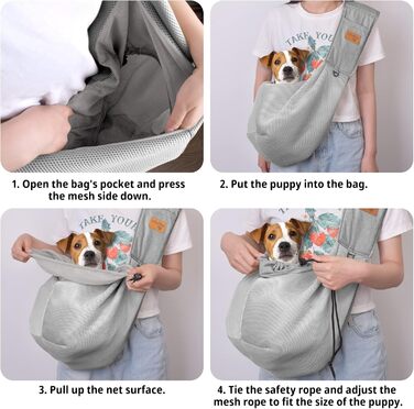 Сумка-переноска для собак Vrbabies, для маленьких собак та інших домашніх тварин до 5 кг, регульована, сітчаста, з клямками та застібками