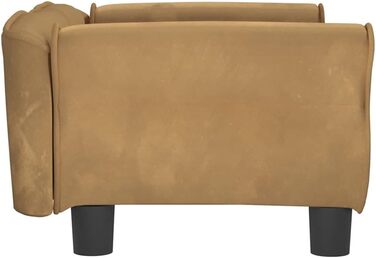 Крісло-ліжко для собак, м'яке ліжко для тварин, лежанка для маленьких собак та котів, лежанка для домашніх тварин, велюр (70 x 45 x 30 см, коричневий)