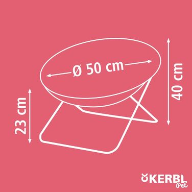 Кішечка Ліжко Kerbl Sharon, коричневе, 40x50 см, металевий каркас, згинається, поліестер